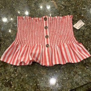 Adorable strapless crop top, new with tags!!